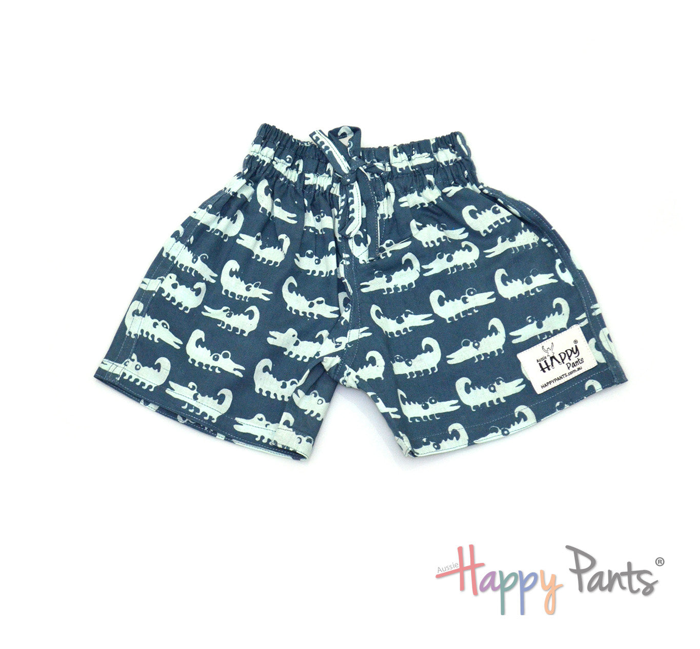 Curious Croc Blue Shorts for Girls