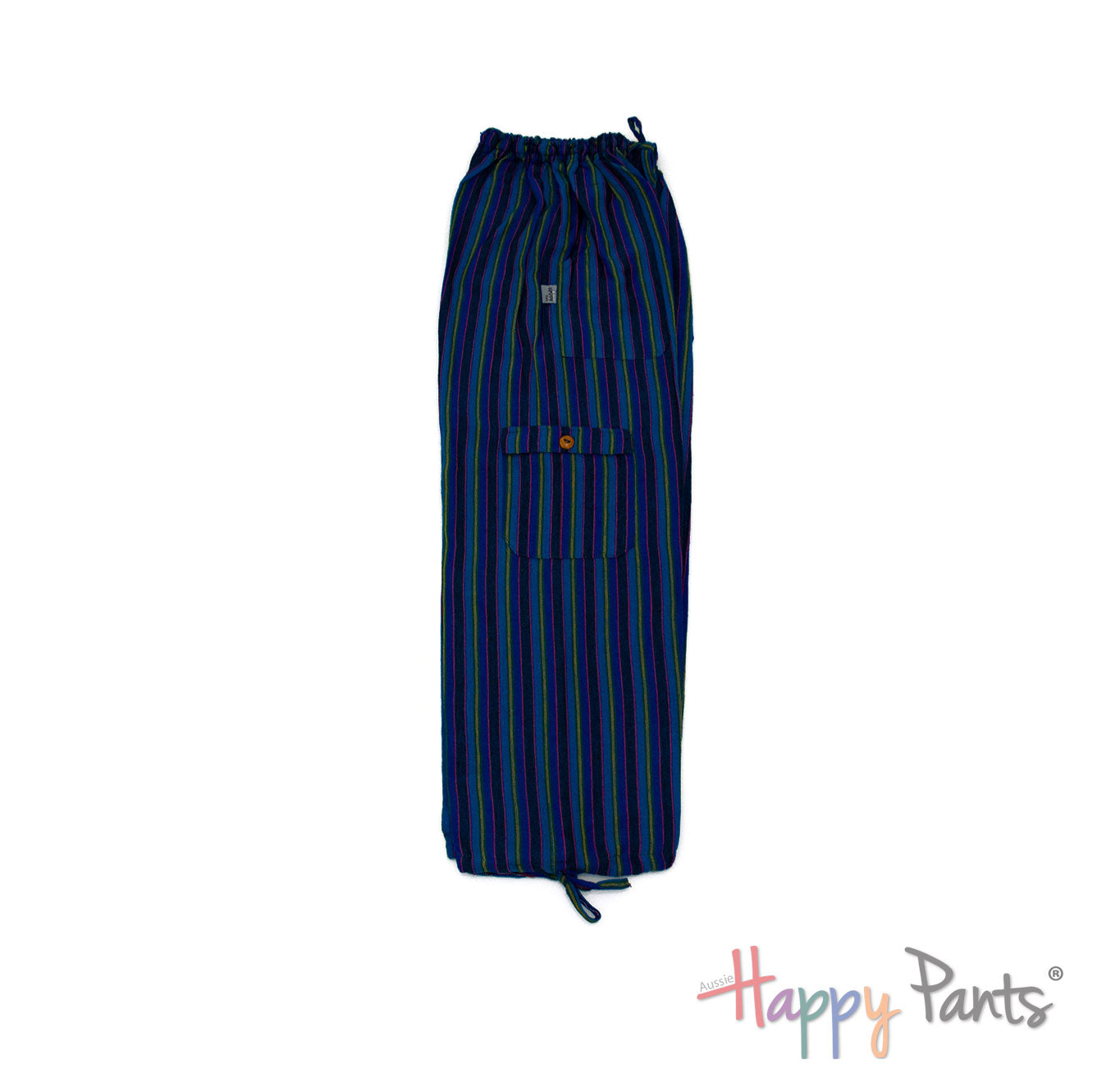 Aqua Blue Stripy Happy Pants - Youth Collection