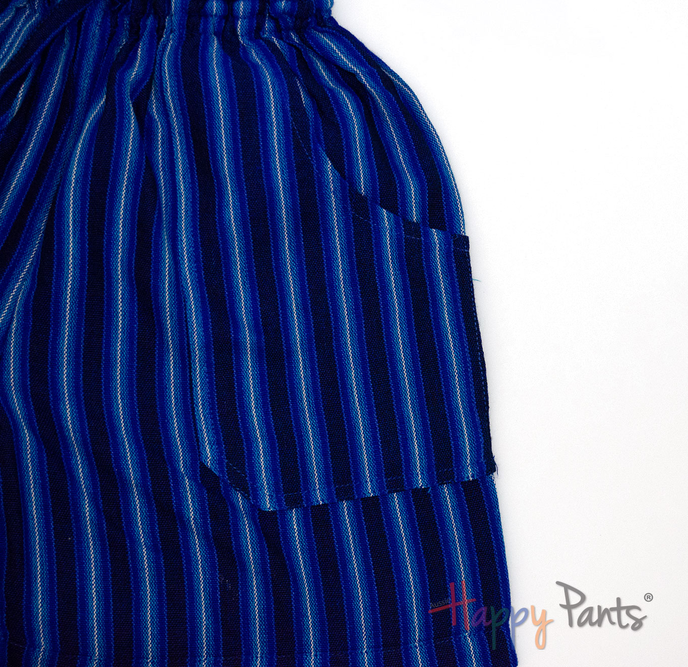 Blue Stripy Happy-Pants Shorts - Youth Collection