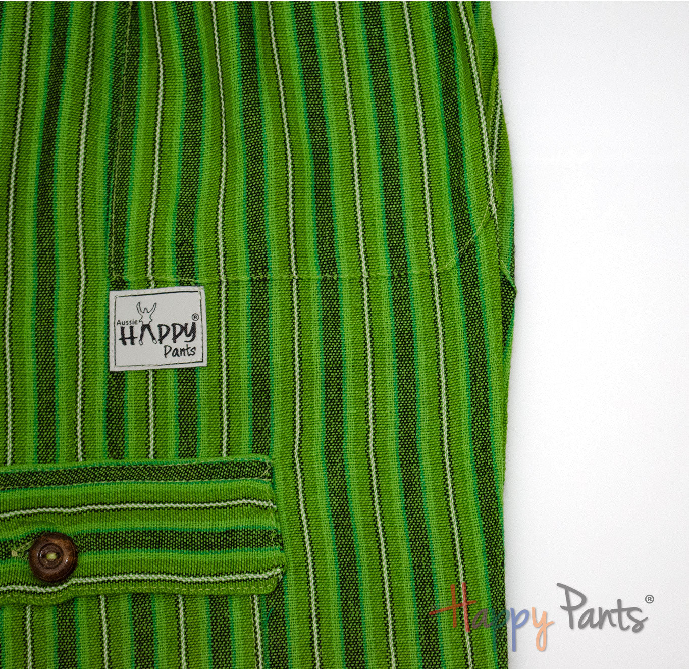 Lime Green Stripy Happy-Pants - Youth Collection