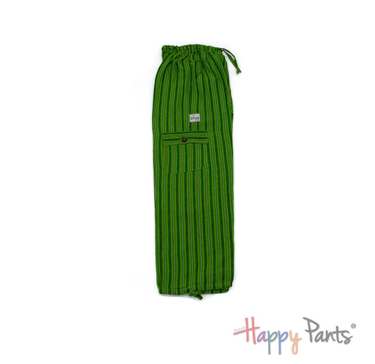 Lime Green Stripy Happy-Pants - Youth Collection