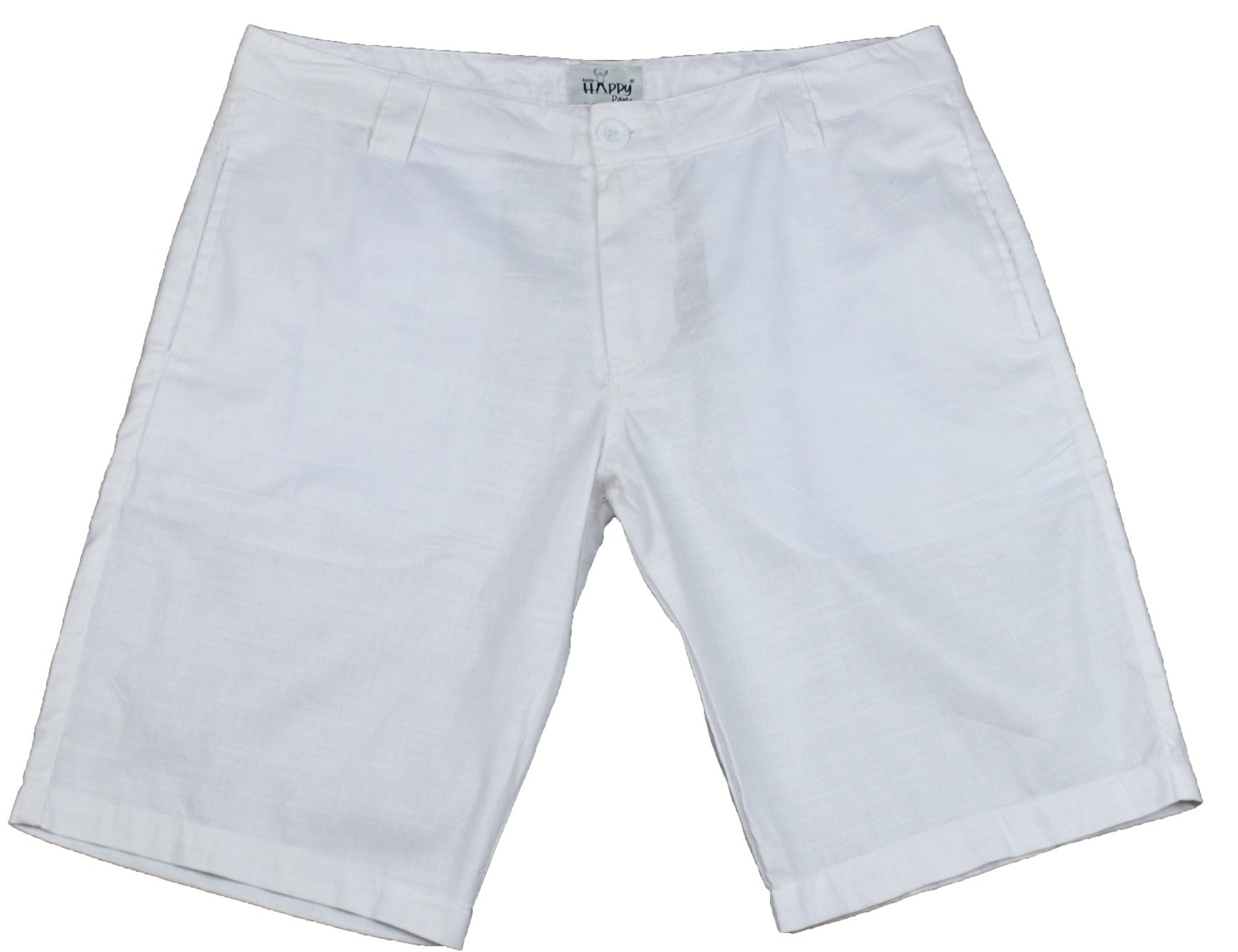 White Cotton Casual Shorts – Happy Pants - Main Image