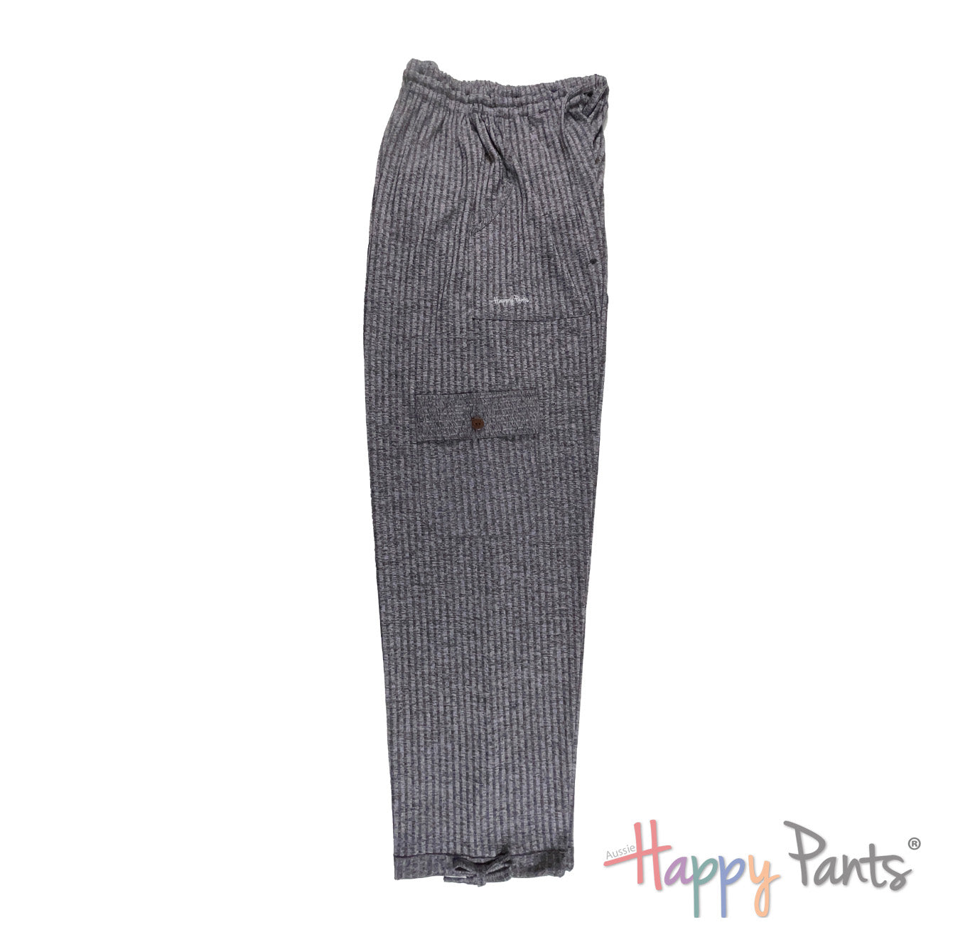 Gray Stripe Men Happy Pants