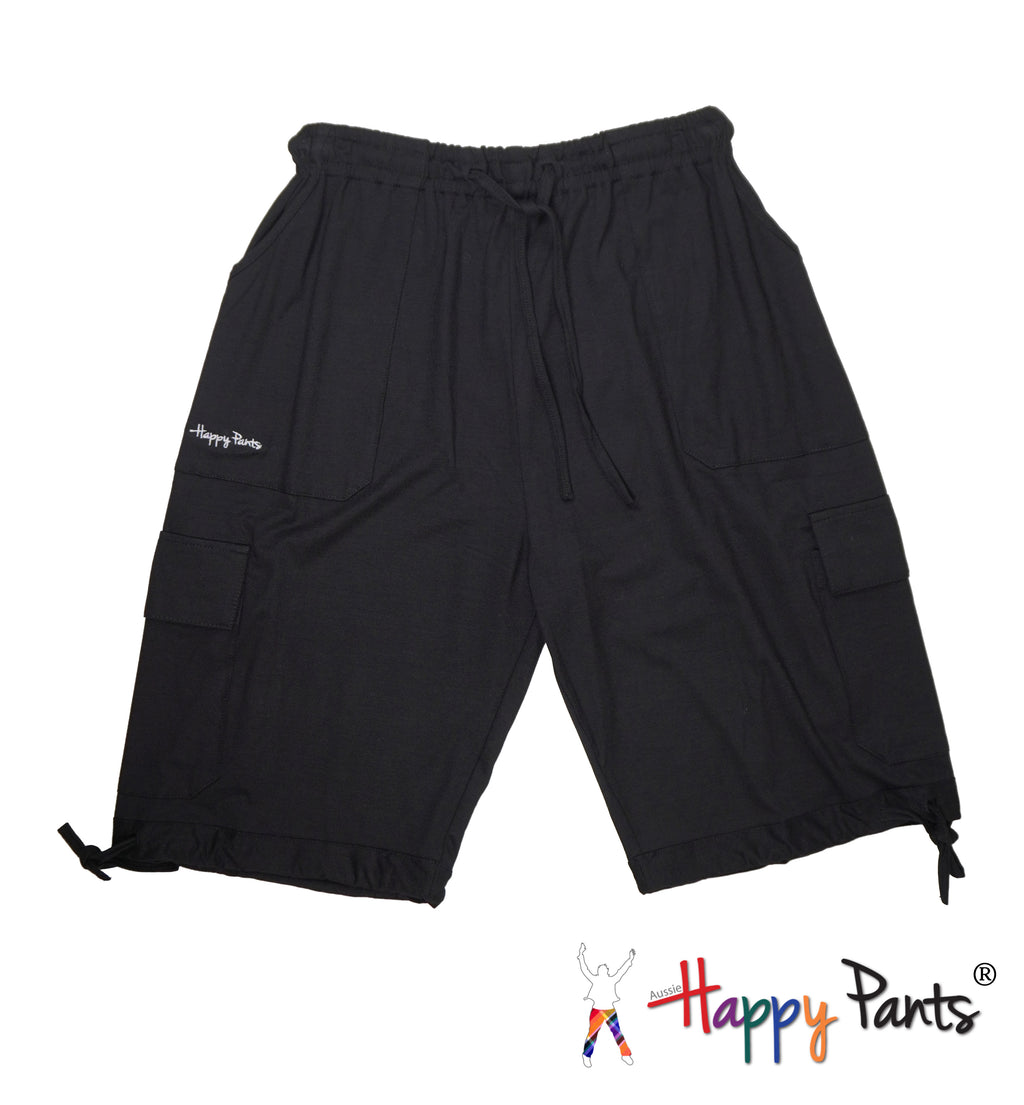 Happy Pants Black Comfort Cargo Shorts