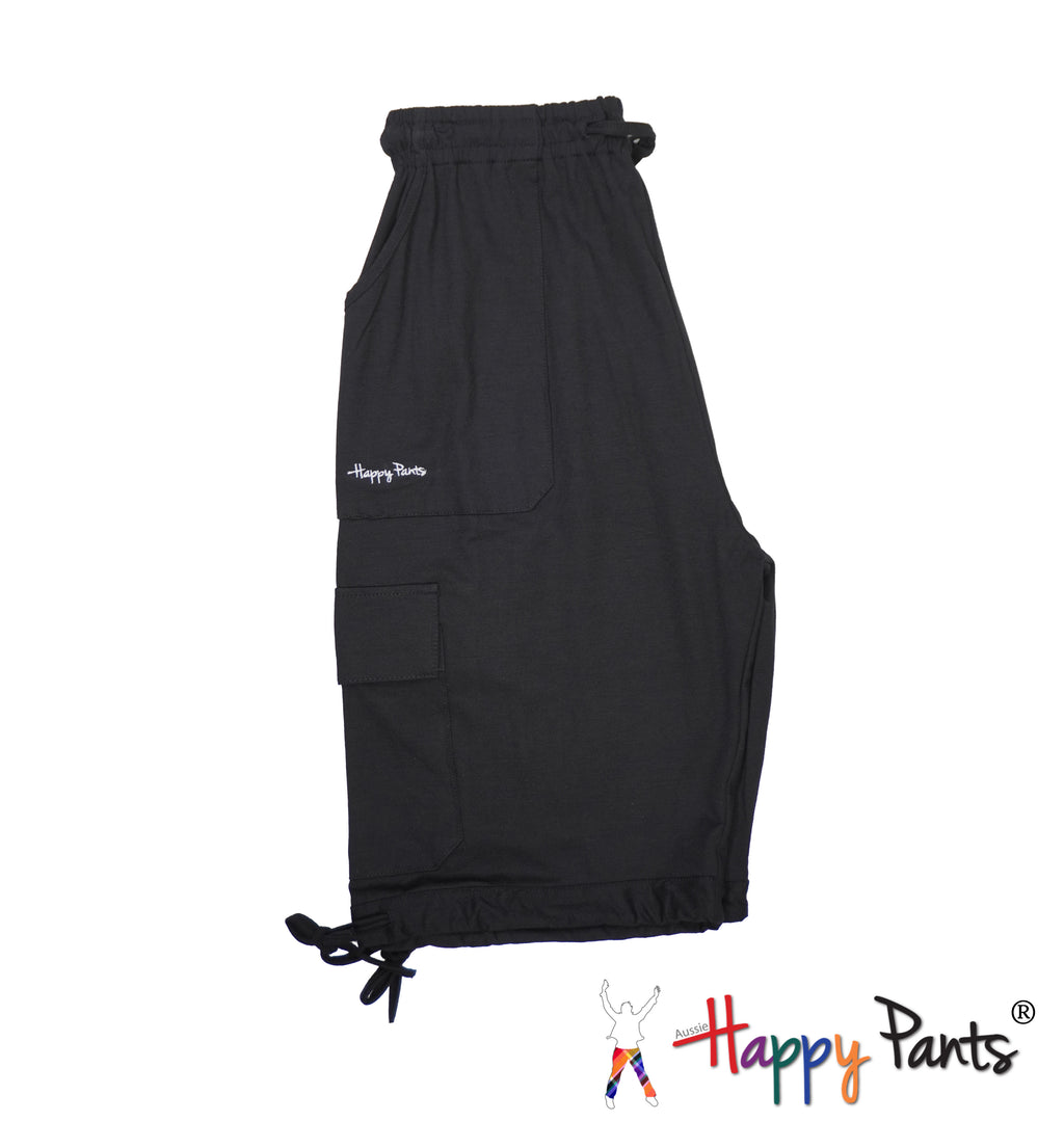 Happy Pants Black Comfort Cargo Shorts