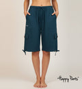 Happy Pants Peacock Blue Comfort Cargo Shorts