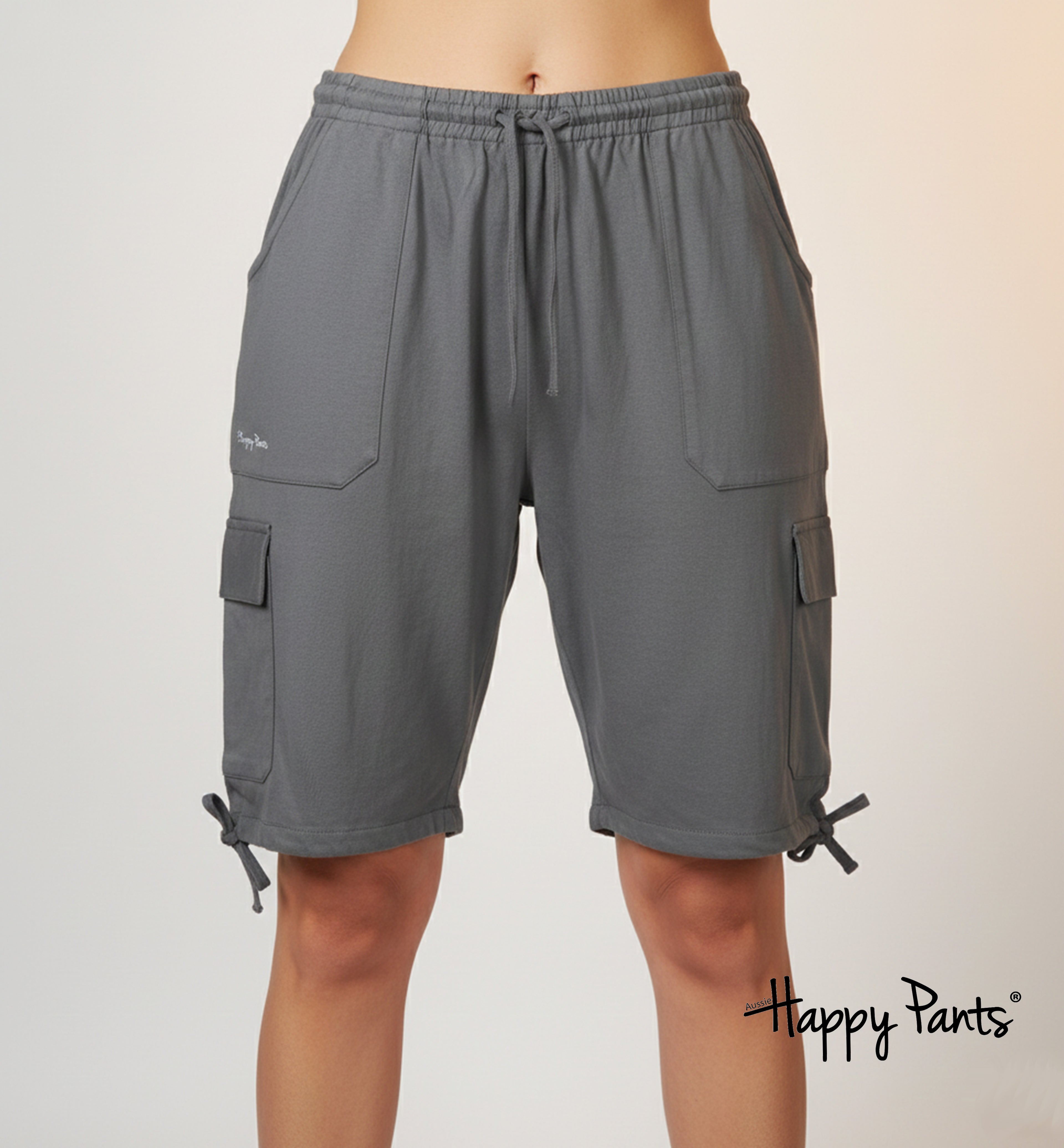 Happy Pants Seal Gray Comfort Cargo Shorts