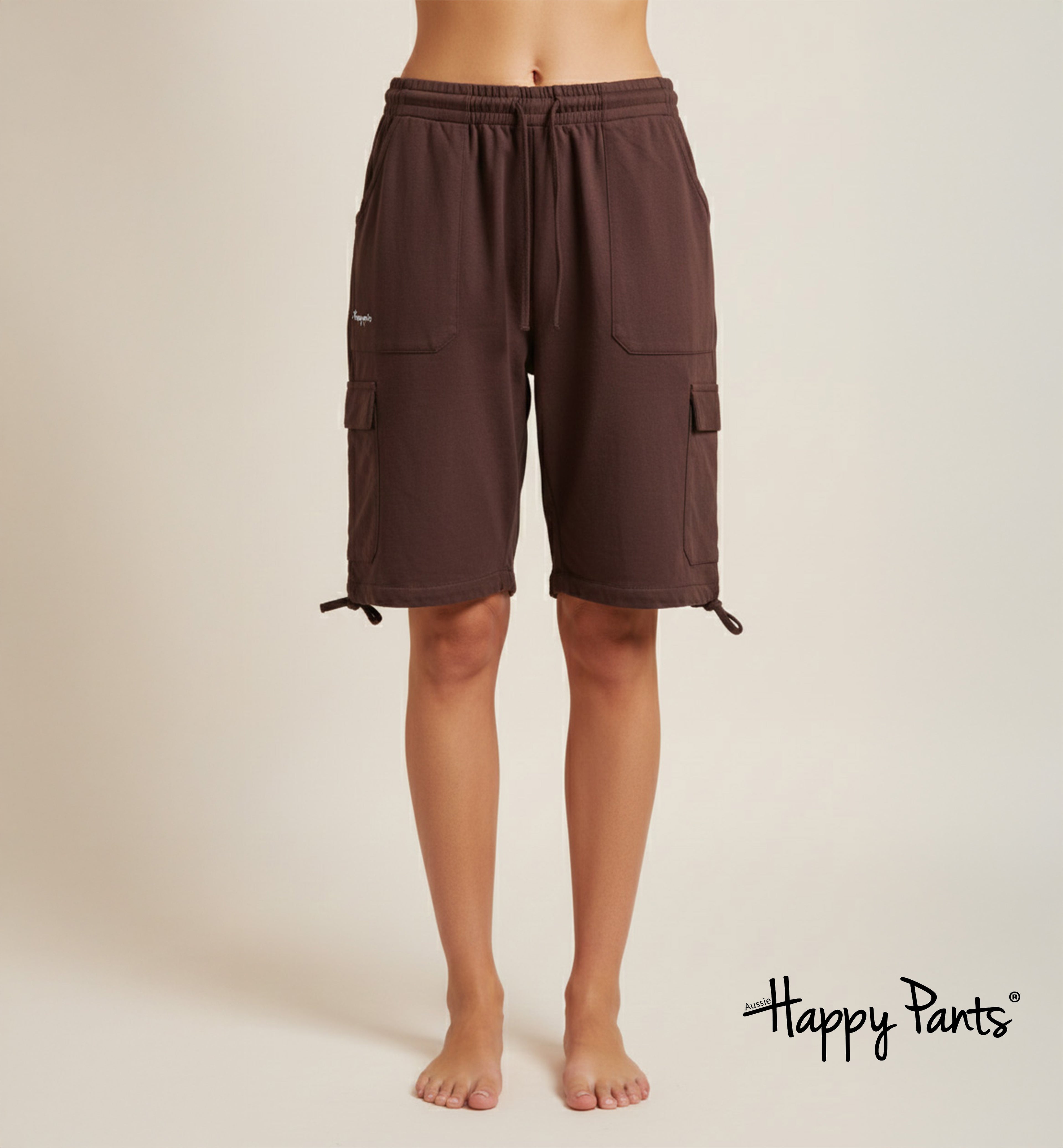 Happy Pants Pecan Brown Comfort Cargo Shorts