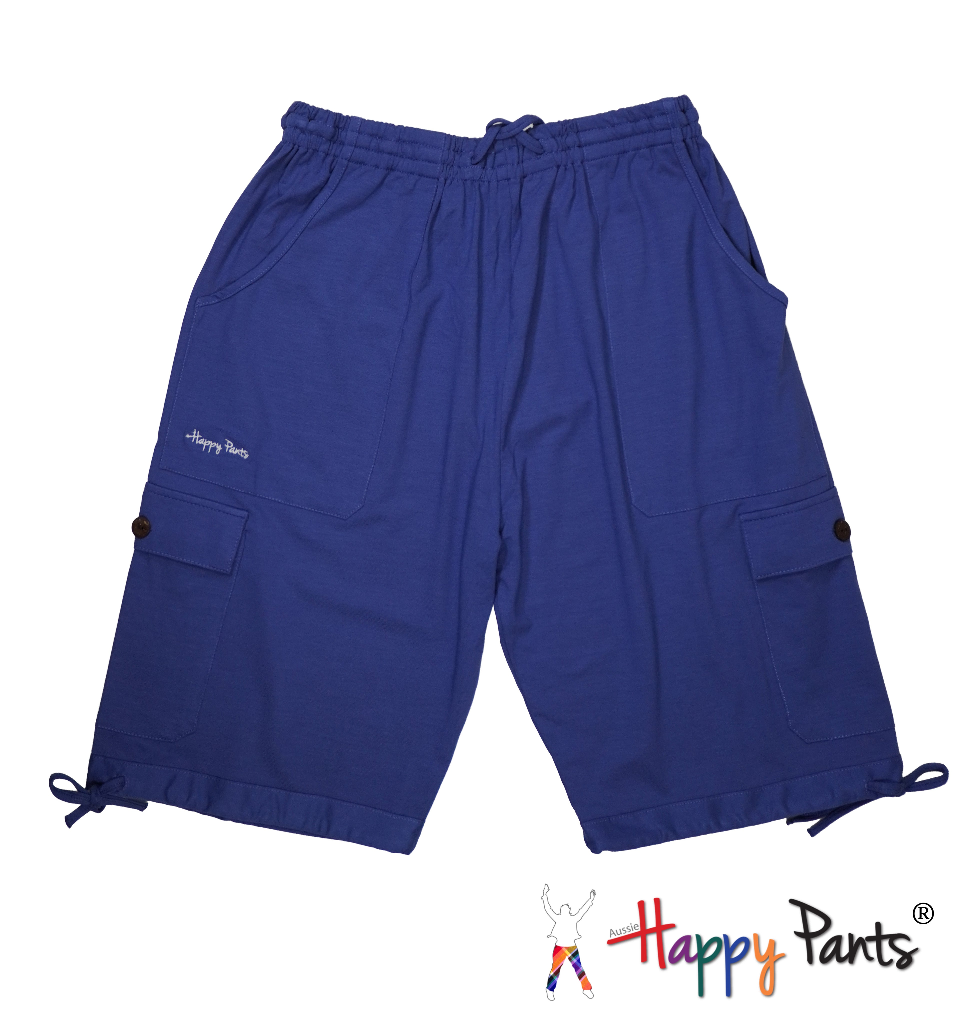 Happy Pants Cerulean Blue Comfort Cargo Shorts