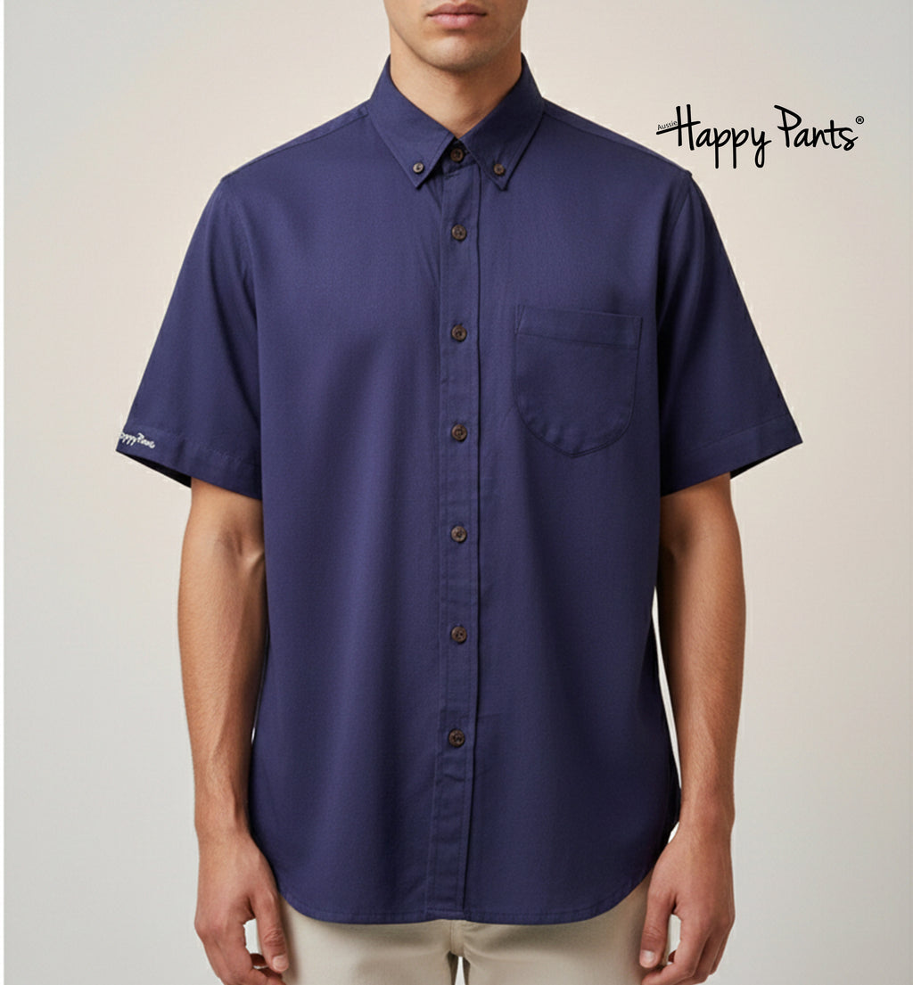 Men’s Cotton Button-Up Shirt in Navy