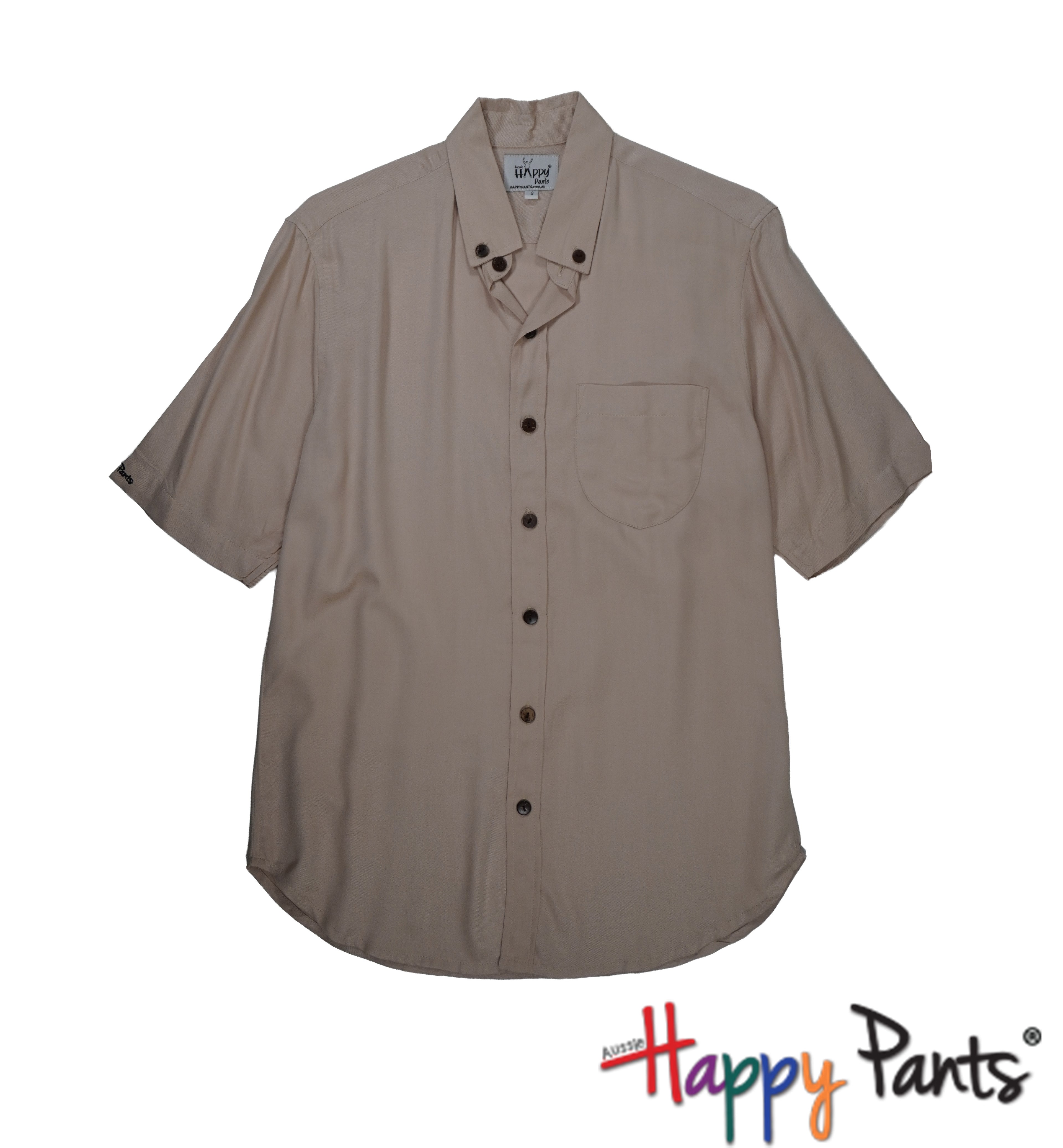 Men’s Cotton Button-Up Shirt in Cream