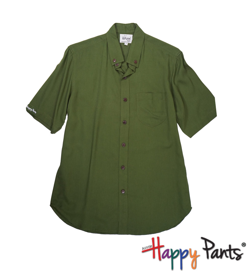 Men’s Cotton Button-Up Shirt in Green