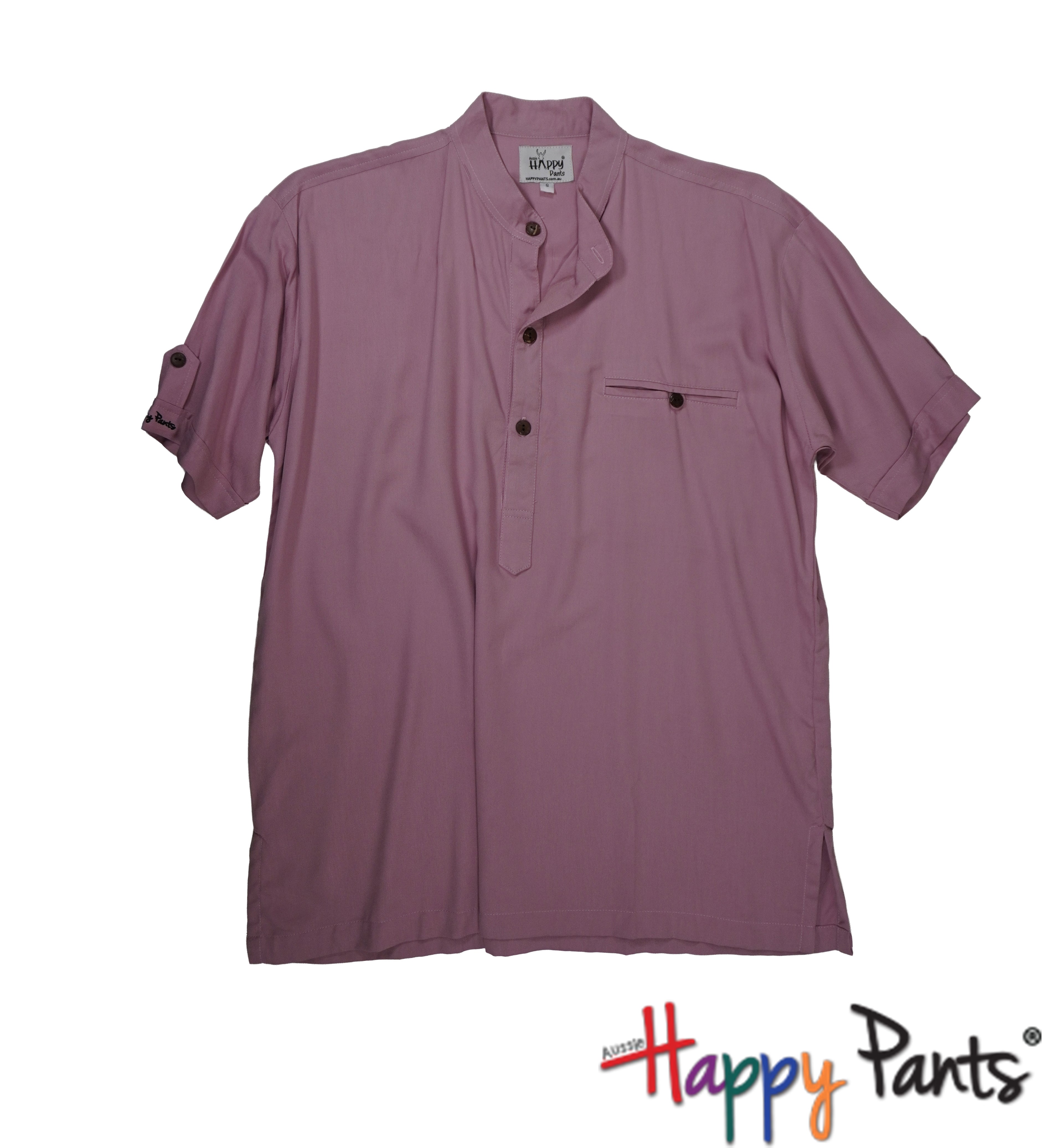 Women’s Cotton Mandarin-Collar Lavender Top