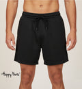 Black Cotton Happy Shorts for Men