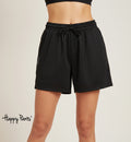 Black Cotton Happy Shorts for Women