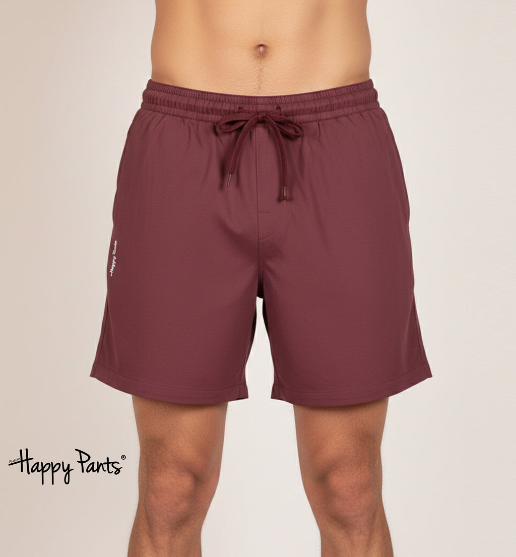 Coral Pink Cotton Happy Shorts for Men