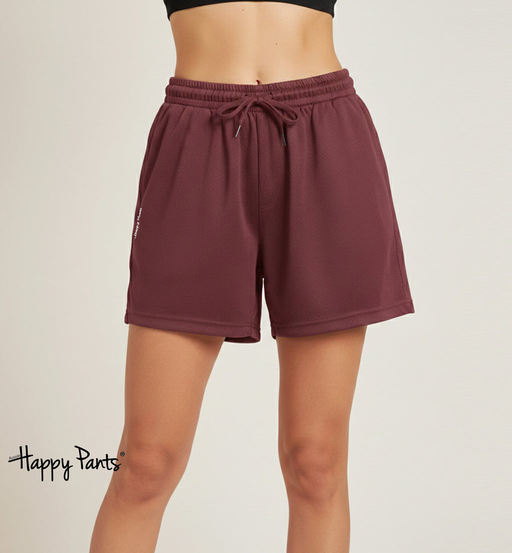 Coral Pink Cotton Happy Shorts for Women