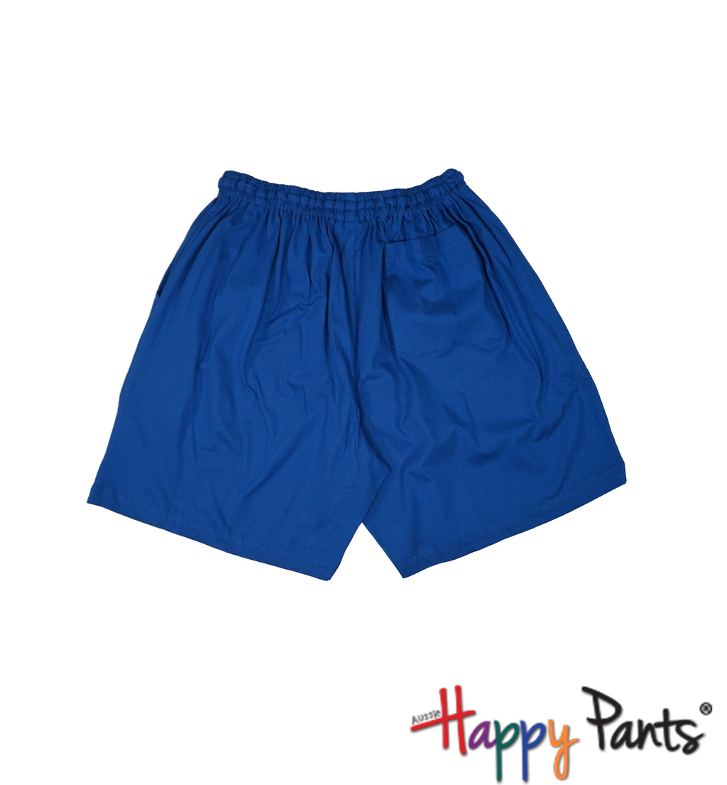 Ocean Blue Cotton Happy Shorts for Men