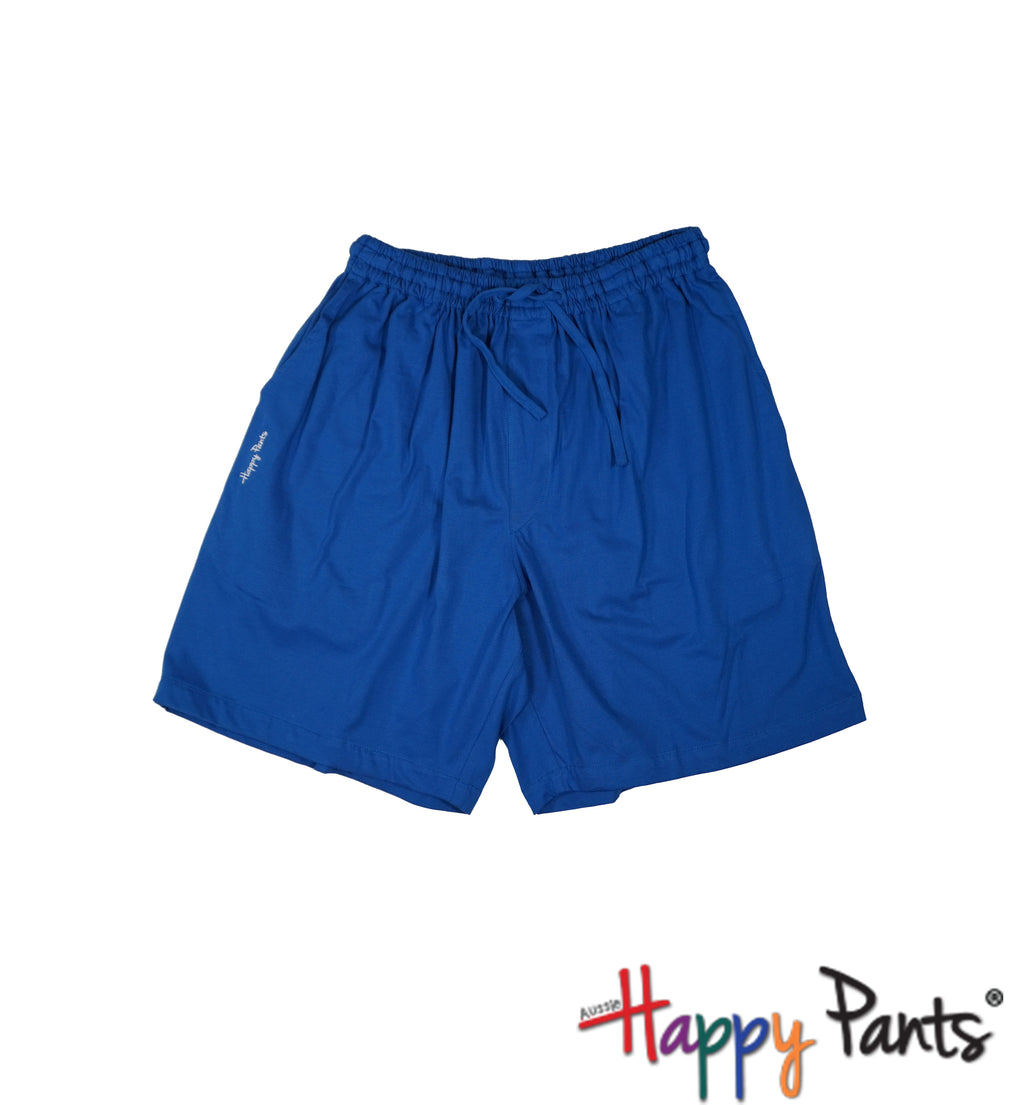 Ocean Blue Cotton Happy Shorts for Men