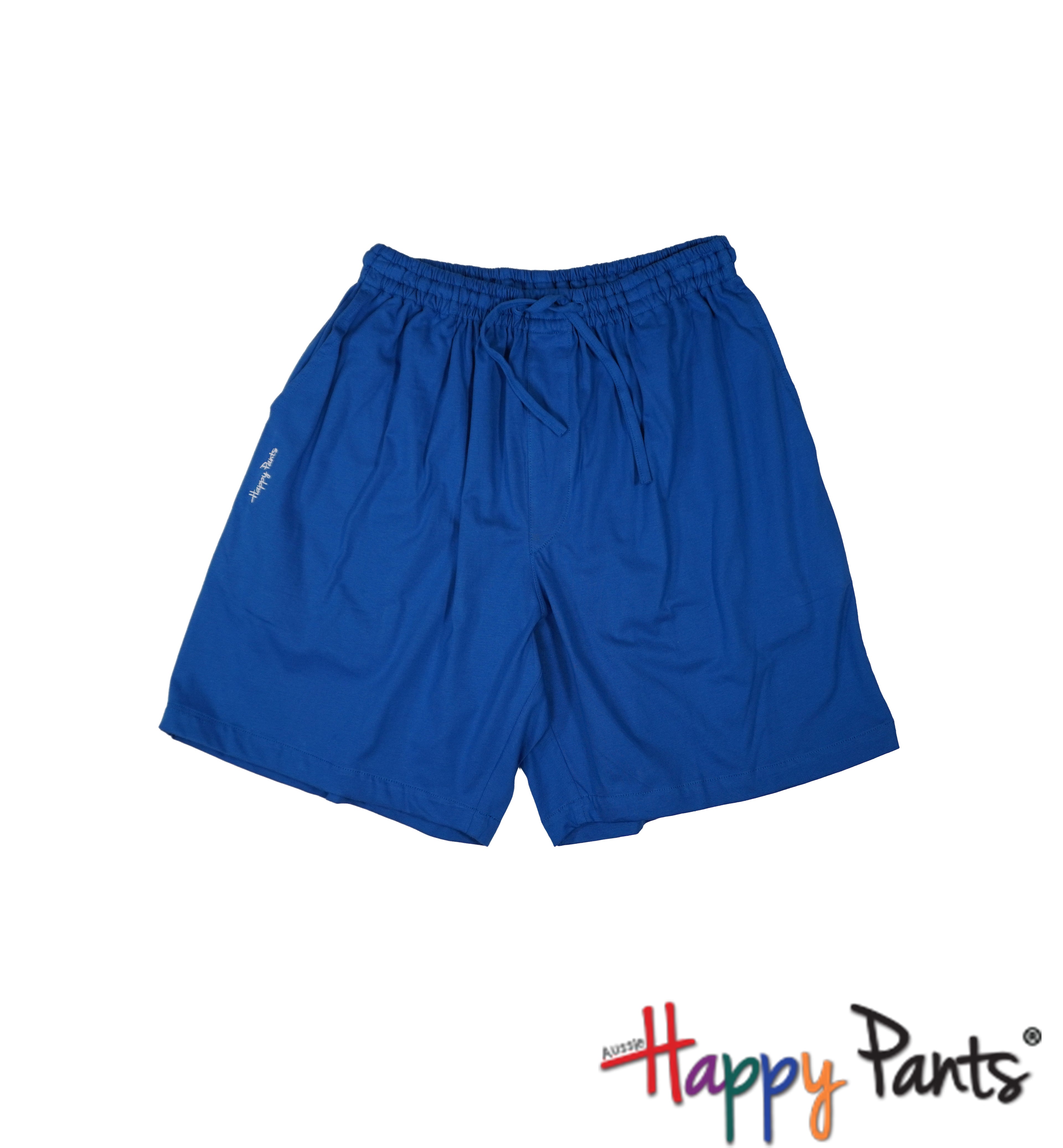 Ocean Blue Cotton Happy Shorts for Men