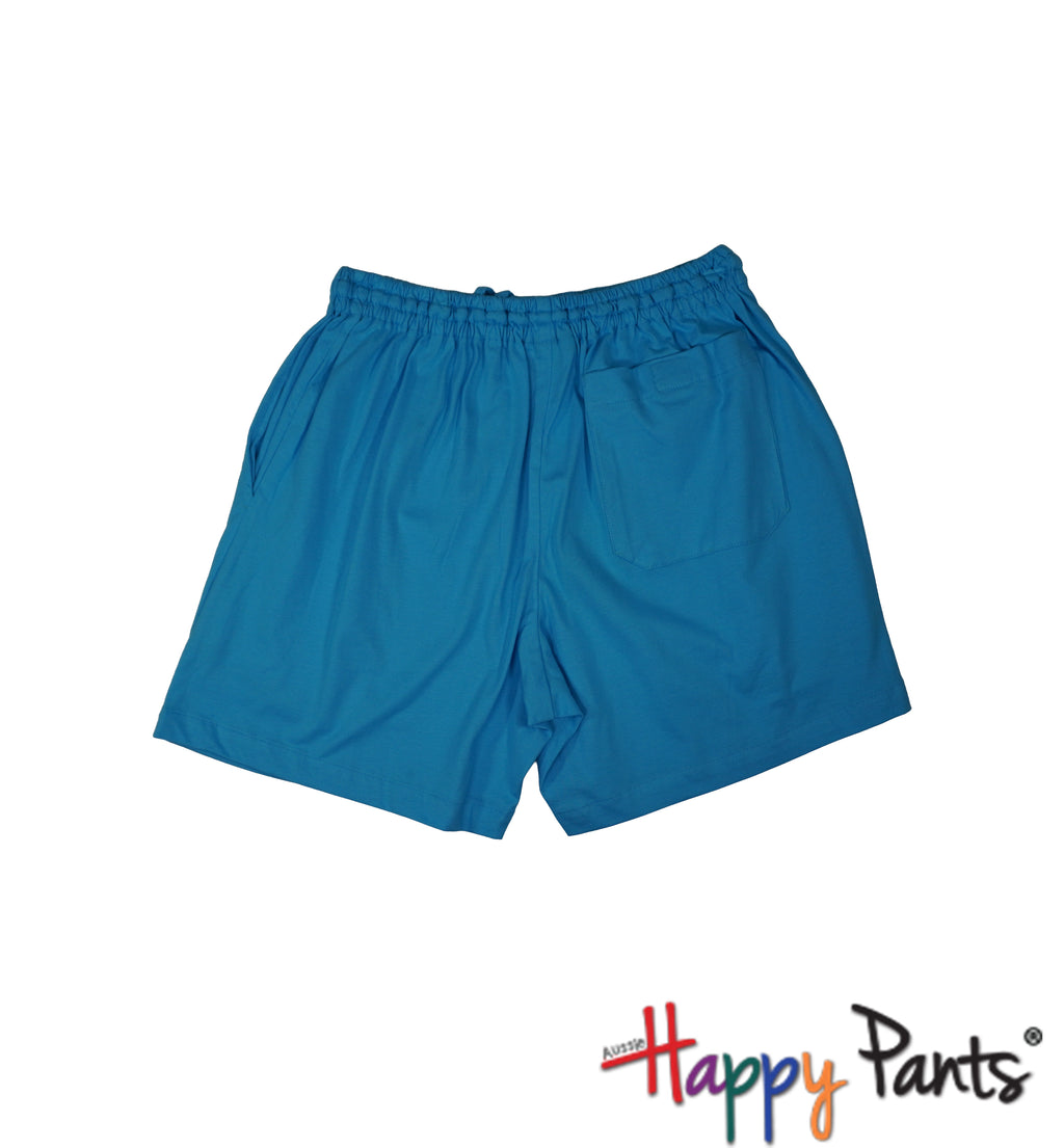 Sky Blue Cotton Happy Shorts for Men