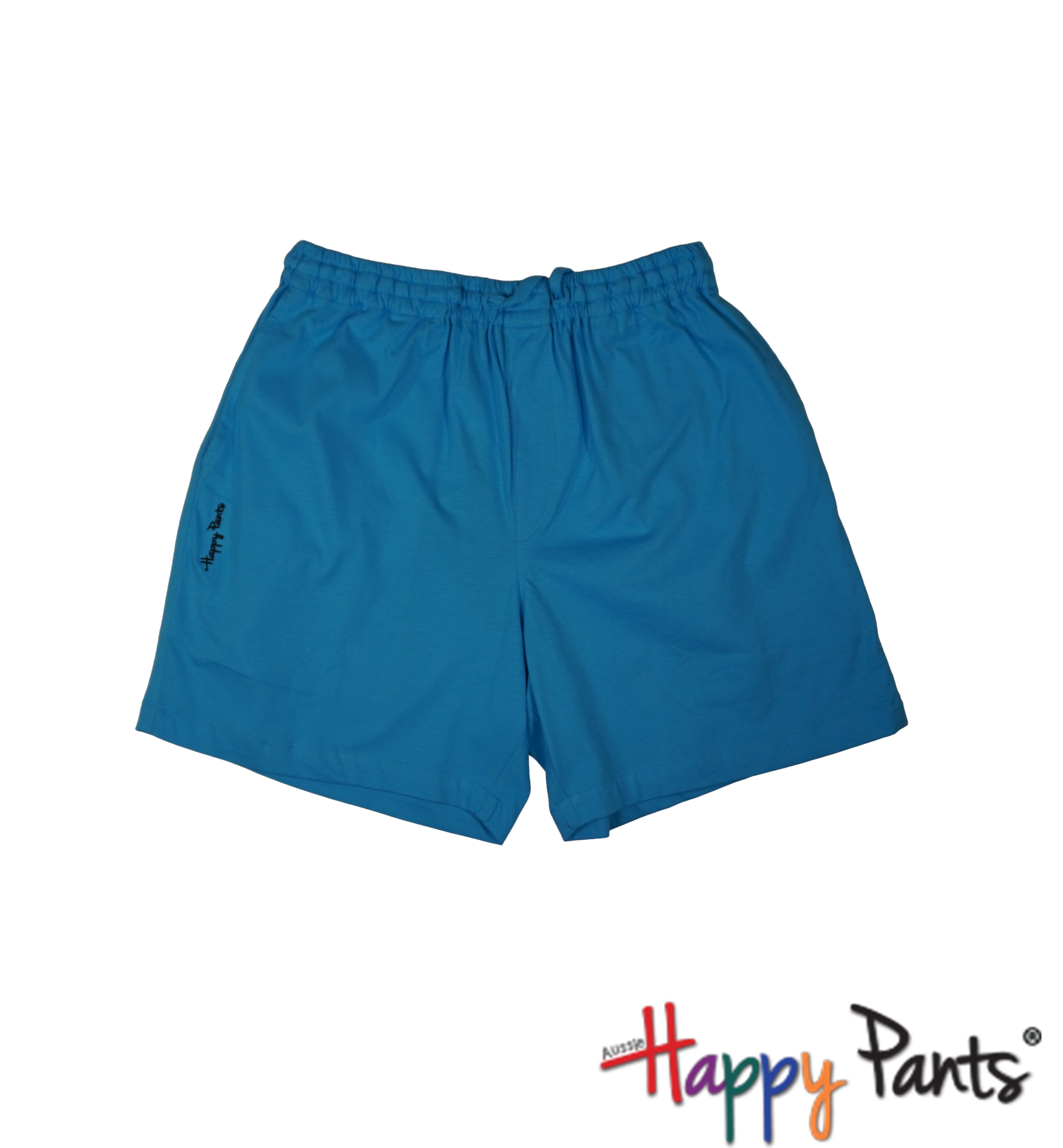 Sky Blue Cotton Happy Shorts for Men