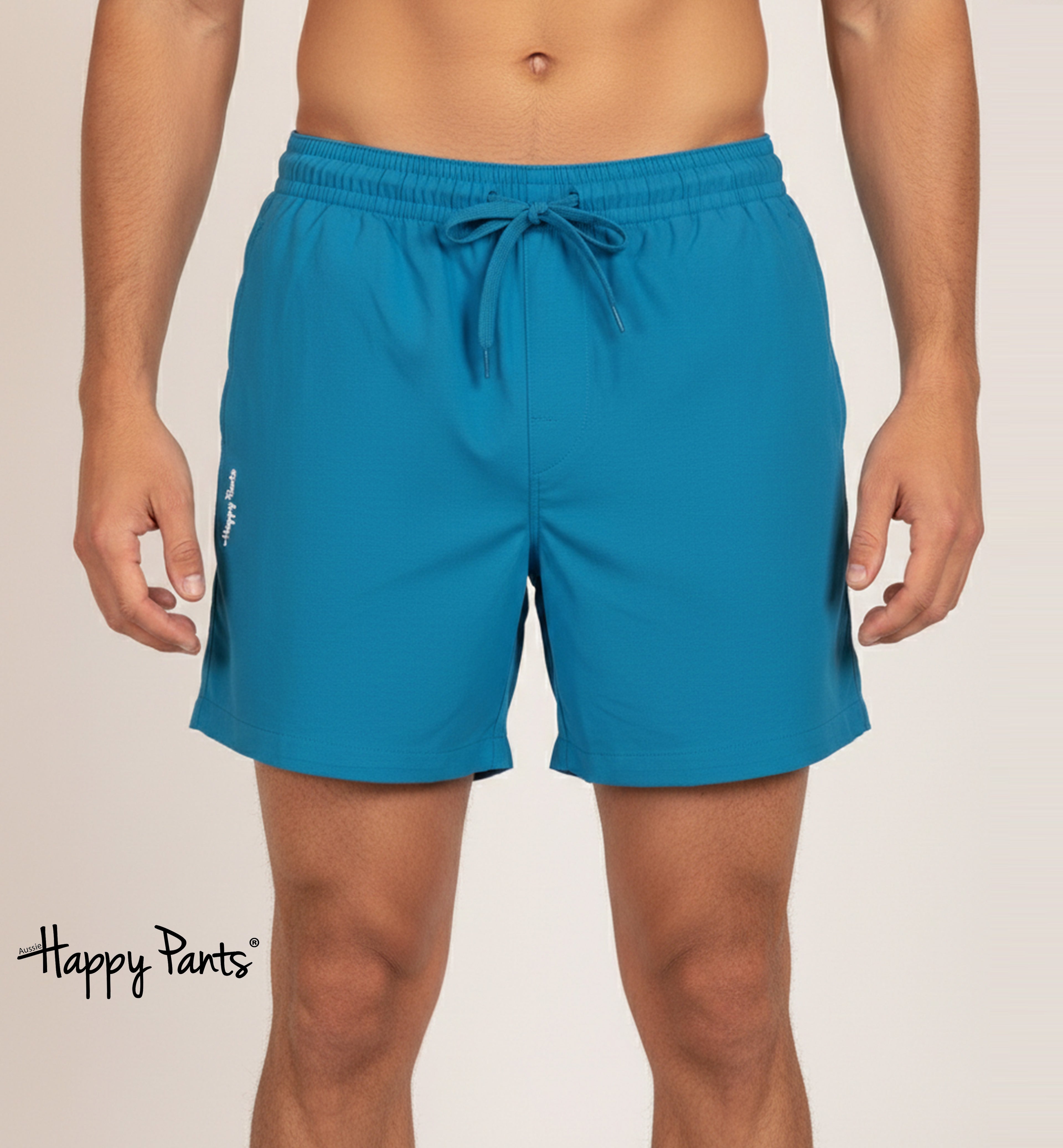 Sky Blue Cotton Happy Shorts for Men