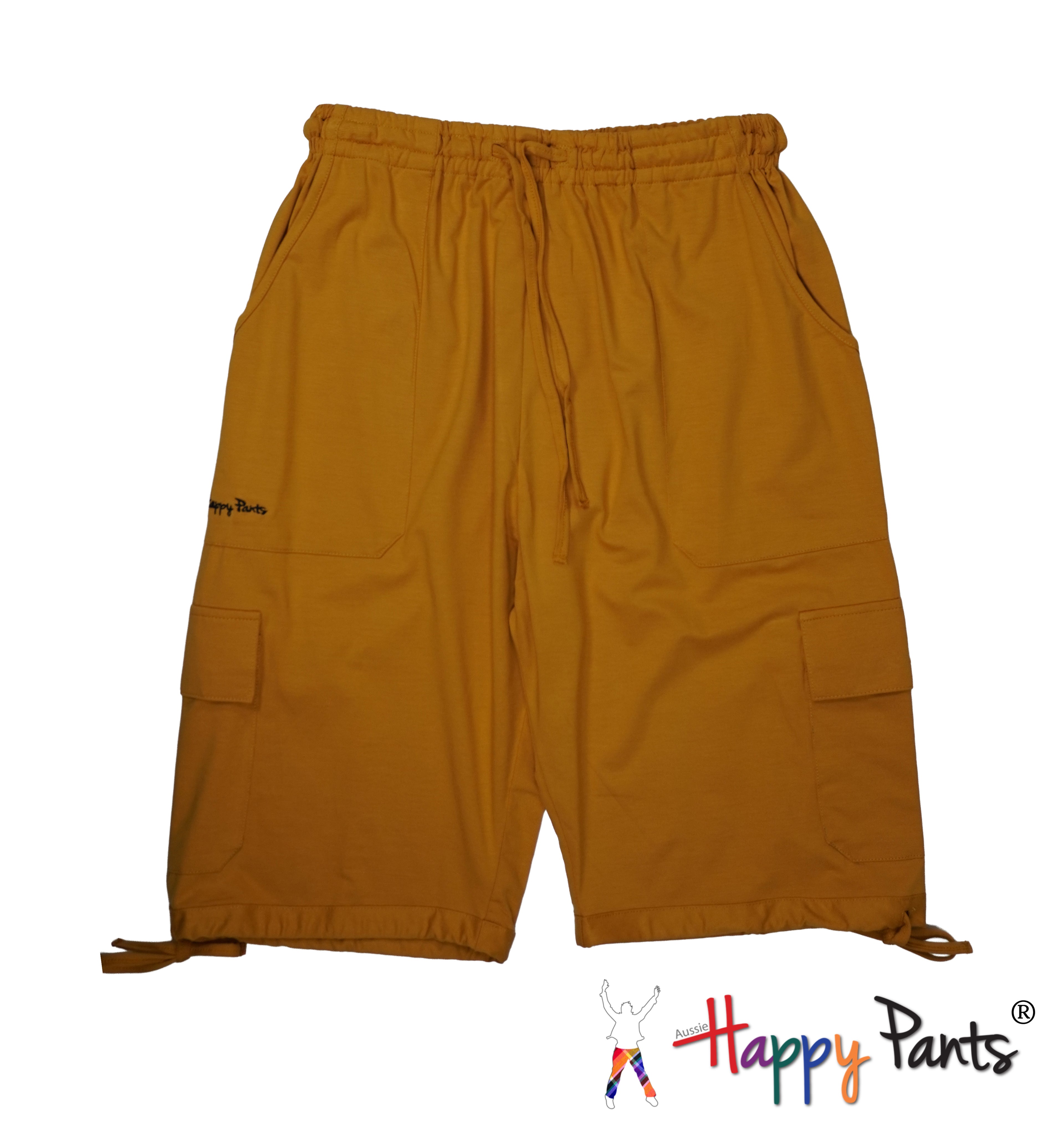 Happy Pants Honey Yellow Comfort Cargo Shorts