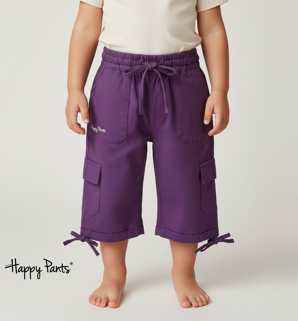 Purple 3/4 Adjustable Pants for Kids