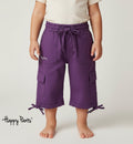 Purple 3/4 Adjustable Pants for Kids