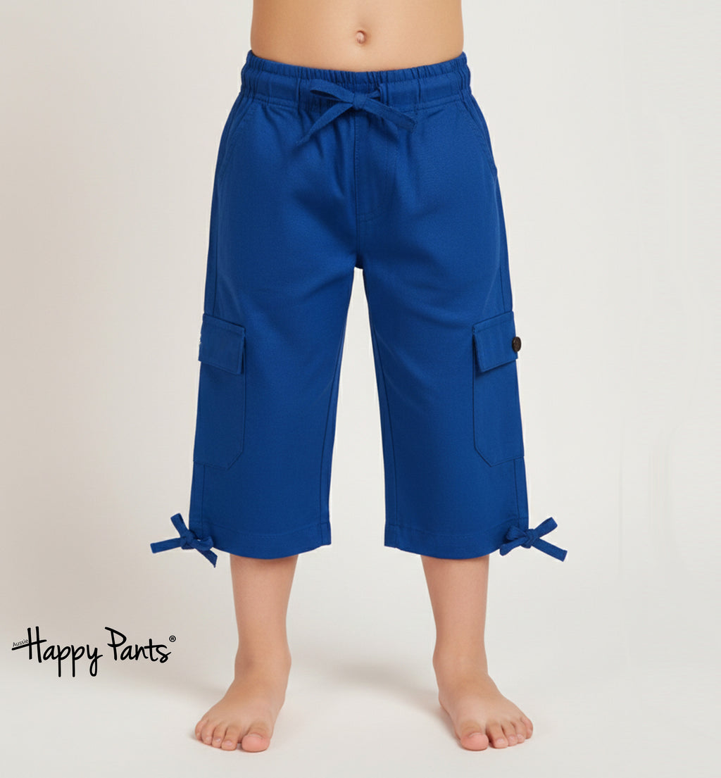 Cobalt Blue 3/4 Adjustable Pants for Kids