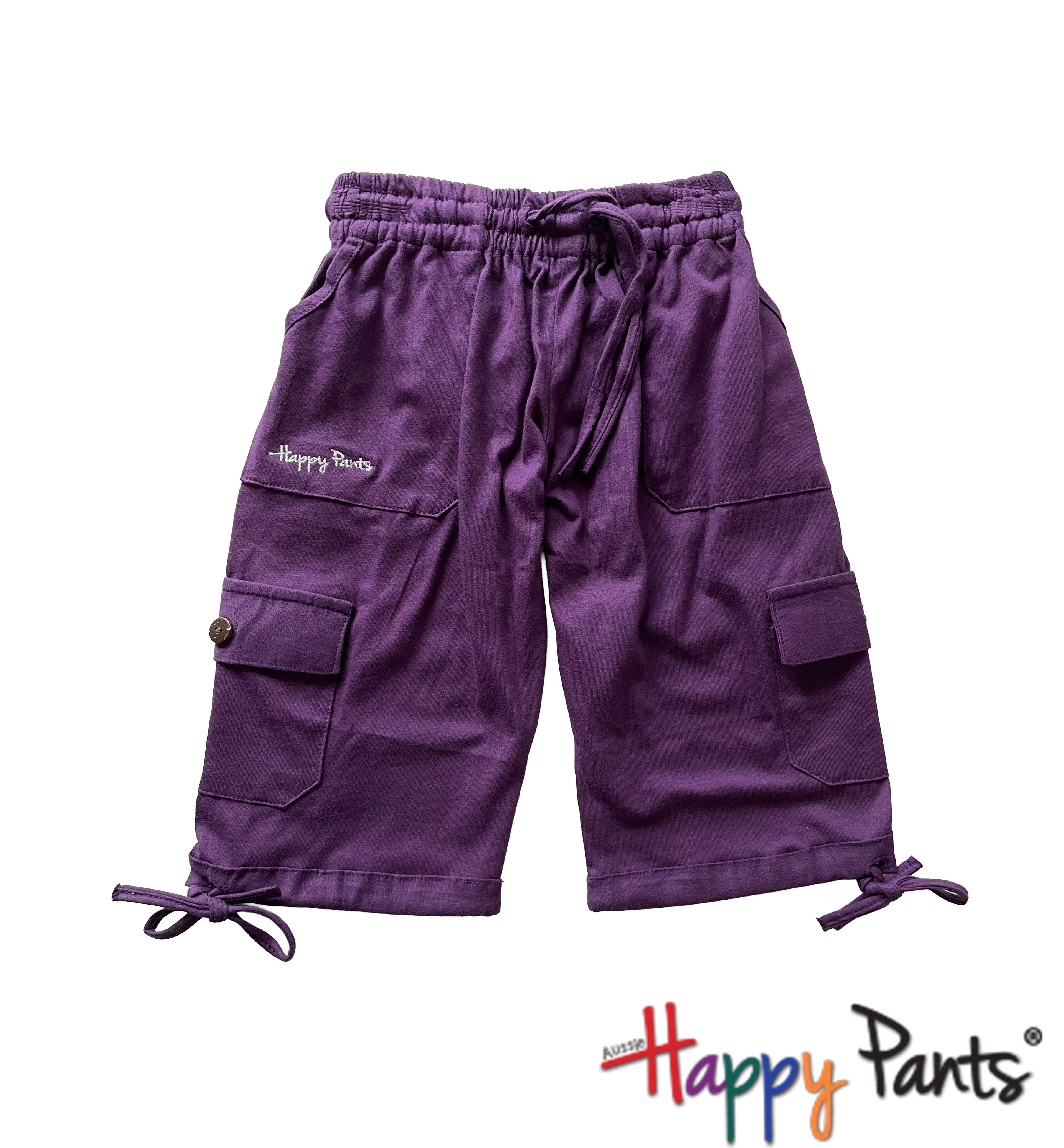Purple 3/4 Adjustable Pants for Kids