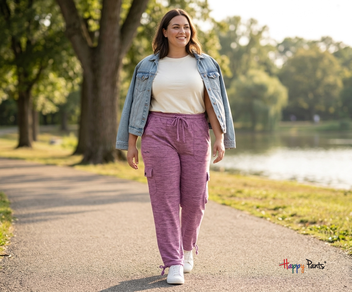 Mulberry Haze purple Women Happy Pants