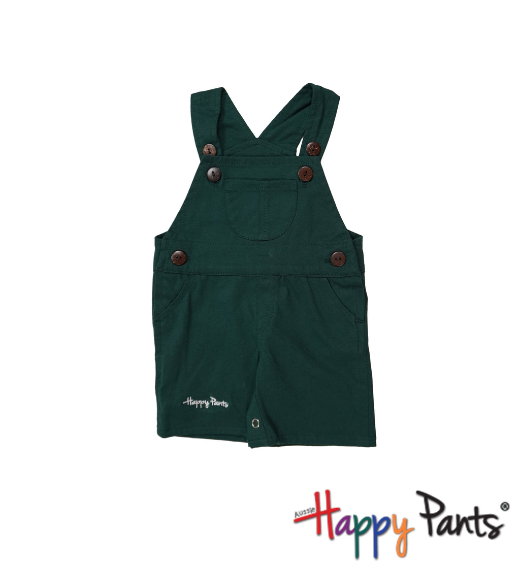 Forest green Cotton Overalls for Kids