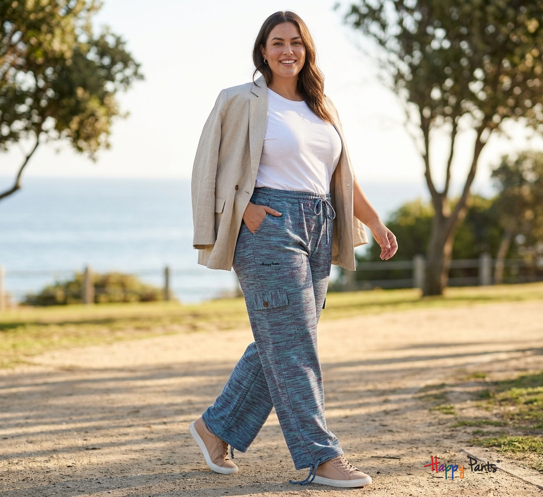 Sea Breeze Blue Women Happy Pants