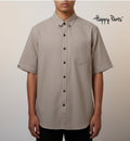 Men’s Cotton Button-Up Shirt in Cream