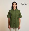 Women’s Cotton Button-Up Shirt in Green