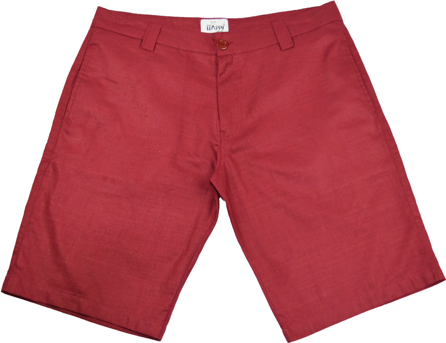 Burgundy Red Cotton BoardShorts - Happy Pants - 1