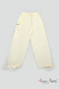 White cream summer cotton pants
