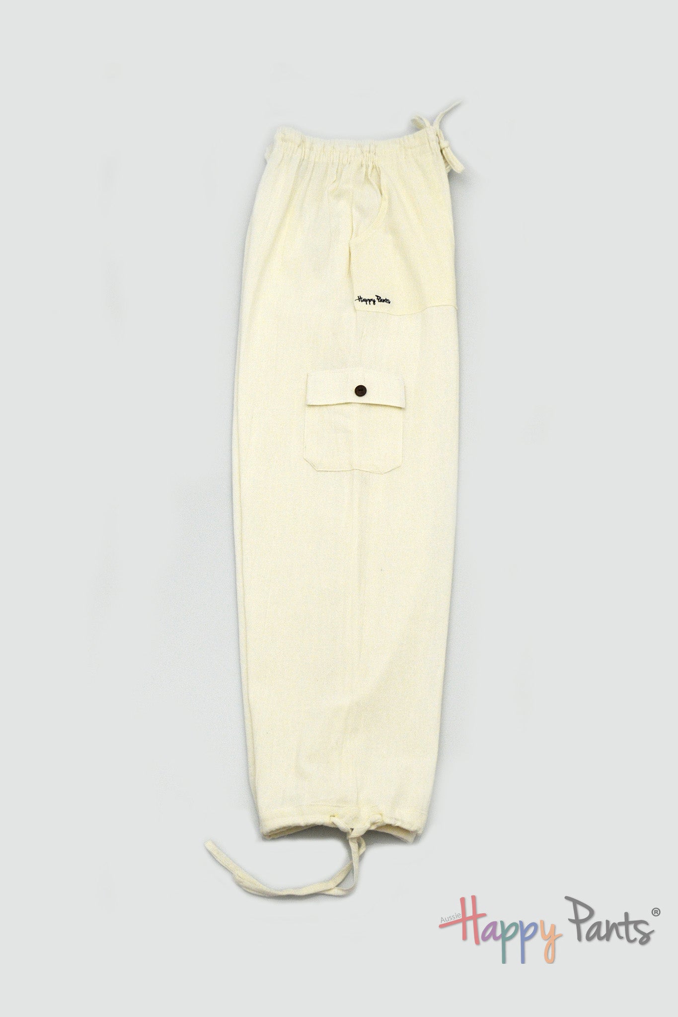 White cream summer cotton pants