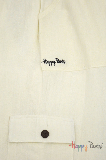 White cream summer cotton pants