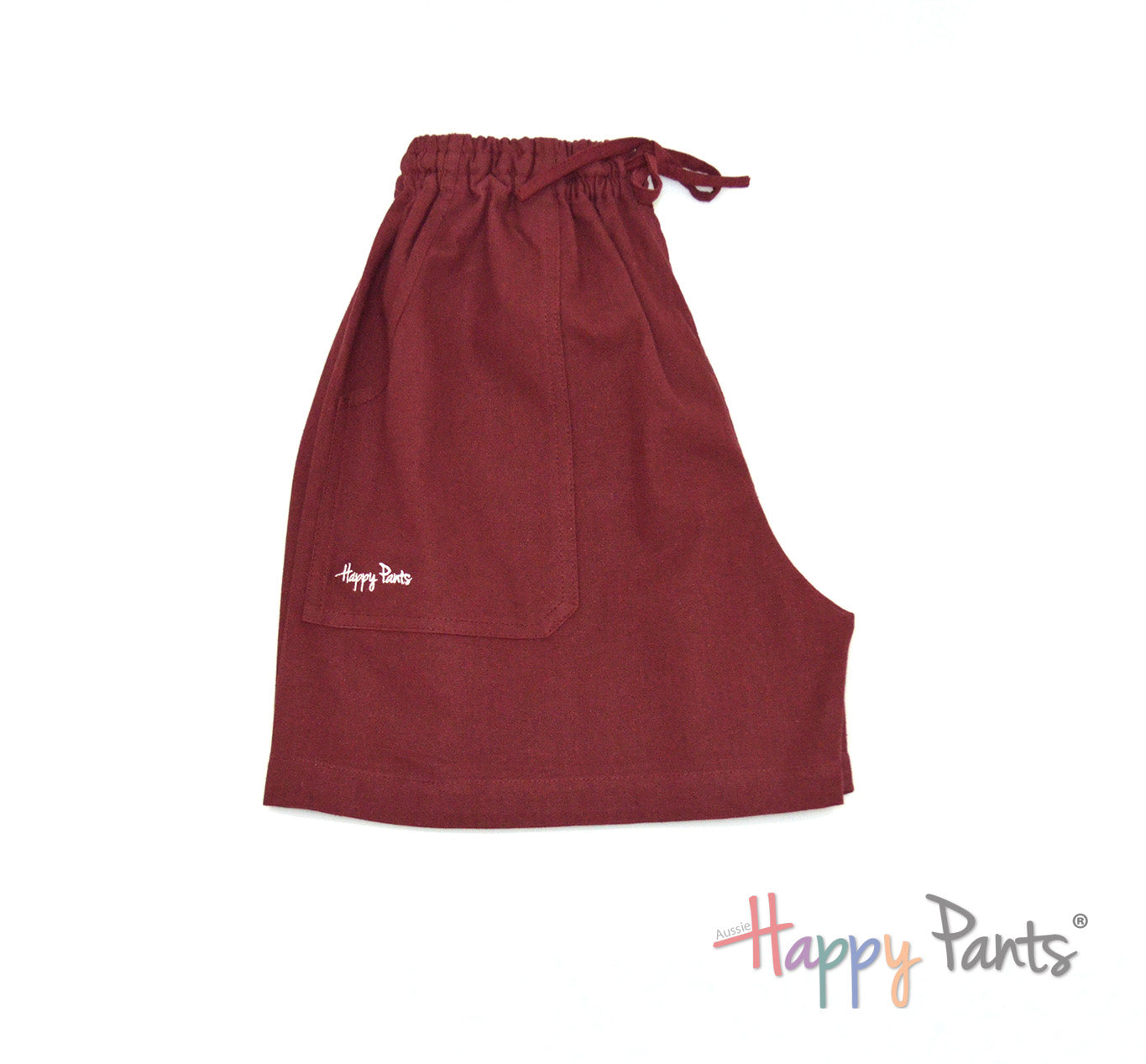 Burgundy maroon cotton shorts with elastic waist holiday pants resort wear Australia comfy bermudas bordies