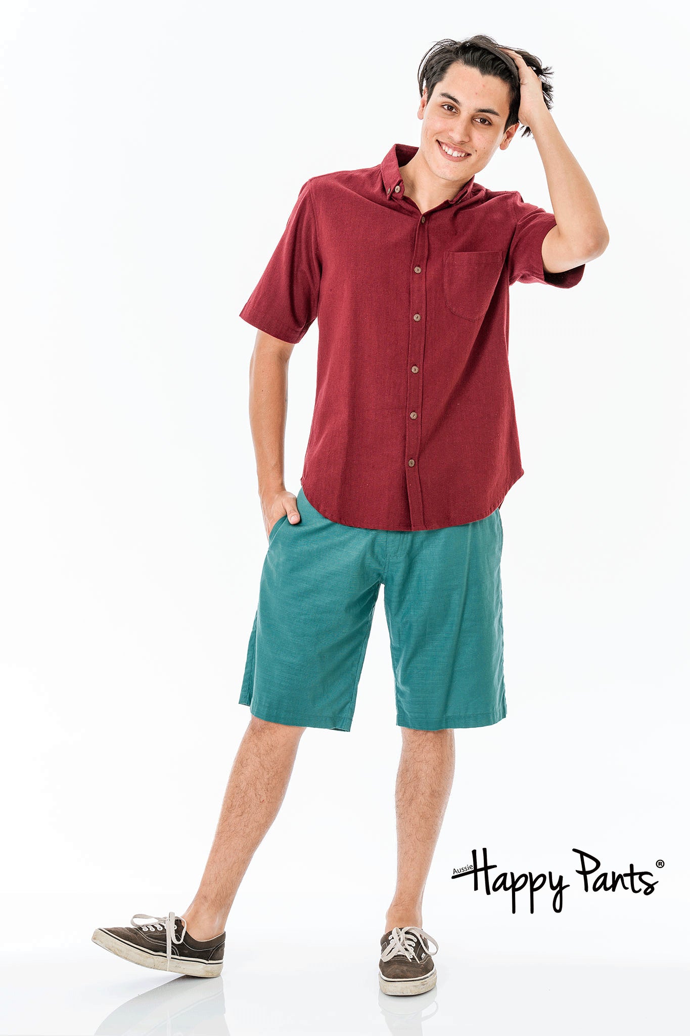 Winter Cotton Shirt – Burgundy Red
