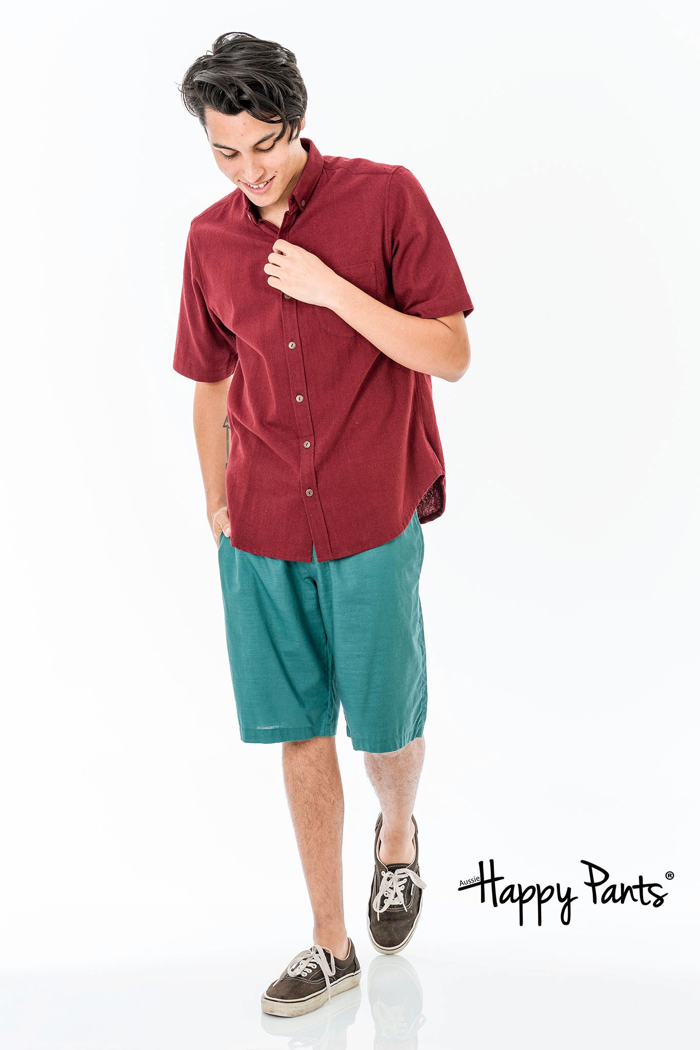 Winter Cotton Shirt – Burgundy Red