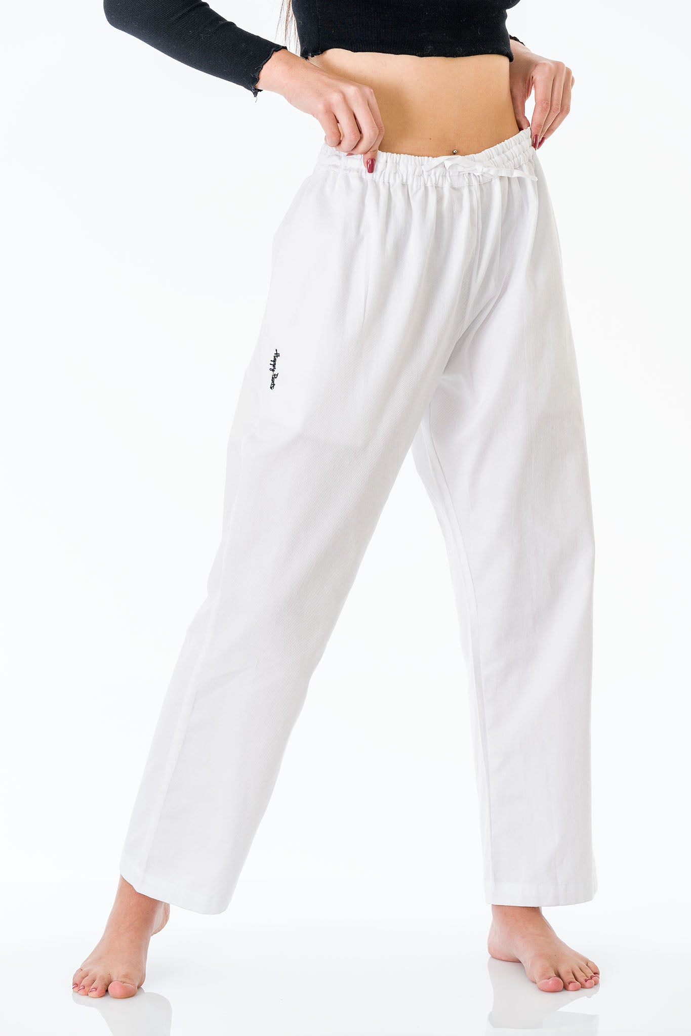 White cotton pants for women