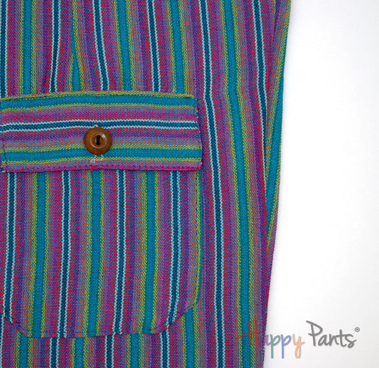 Aqua rainbow Stripy Happy-Pants - Youth Collection