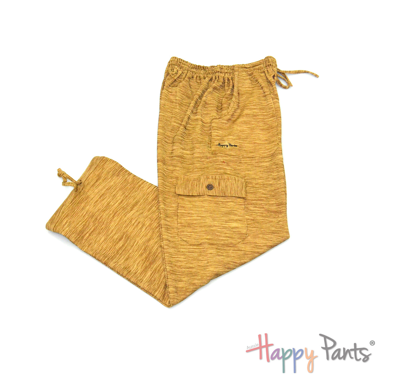 Khaki Women pants elastic waist summer Happy Pants fun and colourful clothes