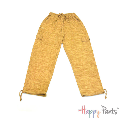 Khaki Men pants elastic waist summer Happy Pants fun and colourful clothes
