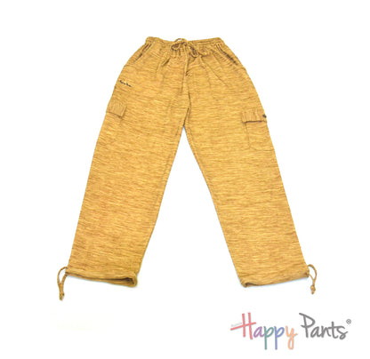 Khaki Men pants elastic waist summer Happy Pants fun and colourful clothes