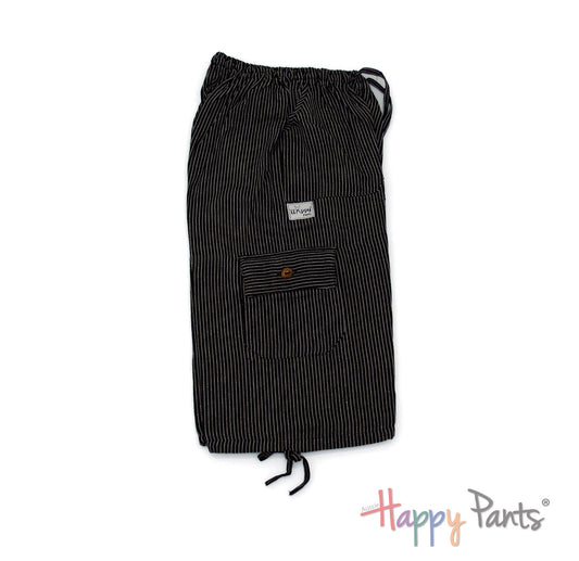 Black Stripy Happy-Pants Boardshorts - Youth Collection